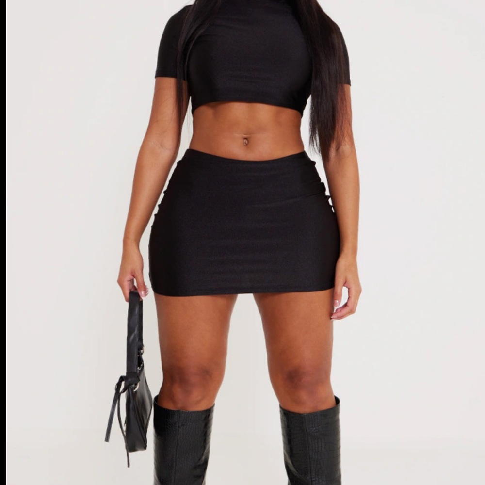 Black mini skirt